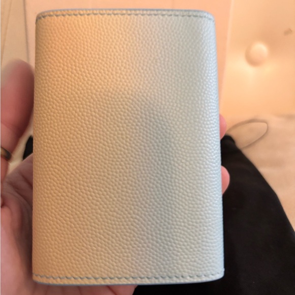 Saint Laurent YSL RARE Blue Ombré Origami Tiny Tri-fold Wallet W/ COA - Picture 6 of 13